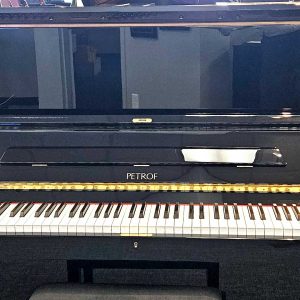 used Petrof P-125 upright piano ebony polish