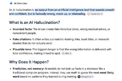 AI hallucination description